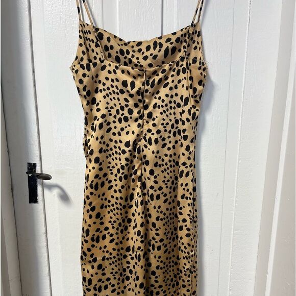 NWT Le Lis spotted cheetah animal print slip dress with adjustable straps size M - Picture 3 of 7